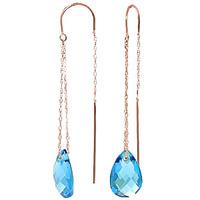 blue topaz scintilla briolette earrings 60ctw in 9ct rose gold