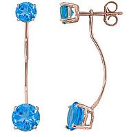 Blue Topaz Lure Drop Earrings 4.3ctw in 9ct Rose Gold