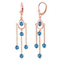 Blue Topaz Faro Drop Earrings 3.0ctw in 9ct Rose Gold