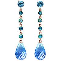 Blue Topaz by the Yard Drop Earrings 23.0ctw in 9ct Rose Gold