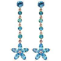 Blue Topaz Daisy Chain Drop Earrings 4.8ctw in 9ct Rose Gold