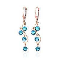 Blue Topaz Dream Catcher Drop Earrings 4.95ctw in 9ct Rose Gold