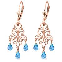 blue topaz mirage briolette drop earrings 375ctw in 9ct rose gold