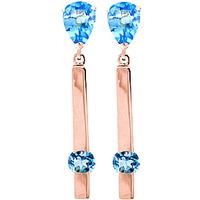 blue topaz bar drop earrings 425ctw in 9ct rose gold