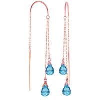 Blue Topaz Scintilla Briolette Earrings 2.5ctw in 9ct Rose Gold