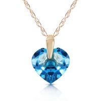 blue topaz heart pendant necklace 115ct in 9ct gold