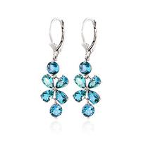 blue topaz blossom drop earrings 532ctw in 9ct white gold