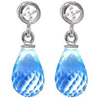 blue topaz and diamond droplet earrings 27ctw in 9ct white gold