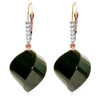 Black Spinel and Diamond Drop Earrings 31.0ctw in 9ct Rose Gold