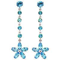 blue topaz daisy chain drop earrings 48ctw in 9ct white gold