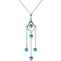 blue topaz faro pendant necklace 15ctw in 9ct white gold