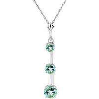 blue topaz bar pendant necklace 125ctw in 9ct white gold