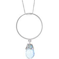 blue topaz infinity briolette pendant necklace 30ct in 9ct white gold