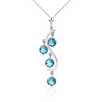 blue topaz dream catcher pendant necklace 225ctw in 9ct white gold