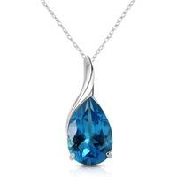 Blue Topaz Tuscany Pendant Necklace 4.7ct in 9ct White Gold