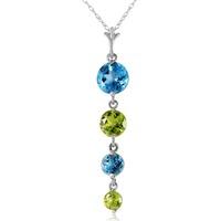 blue topaz and peridot quadruplo pendant necklace 39ctw in 9ct white g ...