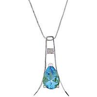 Blue Topaz Eiffel Pendant Necklace 1.5ct in 9ct White Gold