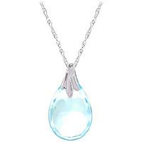 Blue Topaz Dewdrop Briolette Pendant Necklace 3.0ct in 9ct White Gold