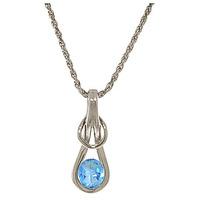 blue topaz san francisco pendant necklace 065ct in 9ct white gold