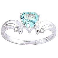 Blue Topaz and Diamond Ring 0.95ct in 9ct White Gold