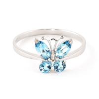 blue topaz butterfly ring 06ctw in 9ct white gold