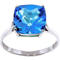 Blue Topaz Rococo Ring 3.6ct in 9ct White Gold