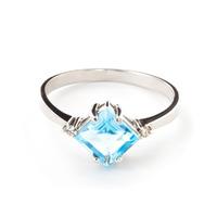 blue topaz and diamond ring 175ct in 9ct white gold