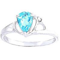 Blue Topaz and Diamond Ring 0.65ct in 9ct White Gold