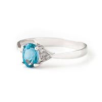 blue topaz and diamond allure ring 045ct in 9ct white gold