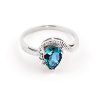 blue topaz and diamond belle ring 15ct in 9ct white gold