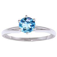 blue topaz crown solitaire ring 065ct in 9ct white gold