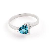 Blue Topaz Devotion Heart Ring 0.95ct in 9ct White Gold