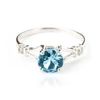 Blue Topaz and Diamond Aspire Ring 1.0ct in 9ct White Gold