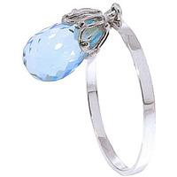 blue topaz crown briolette ring 30ct in 9ct white gold