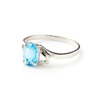 Blue Topaz Classic Desire Ring 0.95ct in 9ct White Gold