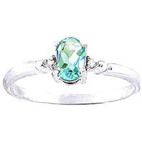 Blue Topaz and Diamond Allure Ring 0.45ct in 9ct White Gold