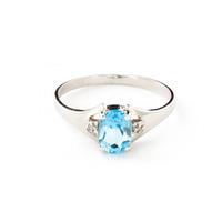 Blue Topaz and Diamond Desire Ring 0.75ct in 9ct White Gold