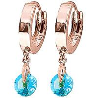 Blue Topaz Huggie Drop Earrings 2.0ctw in 9ct Rose Gold