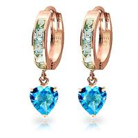 blue topaz huggie earrings 41ctw in 9ct rose gold