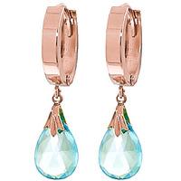 Blue Topaz Teardrop Briolette Earrings 6.0ctw in 9ct Rose Gold