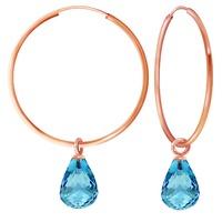 blue topaz briolette earrings 45ctw in 9ct rose gold