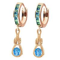 Blue Topaz Loop Knot Huggie Earrings 1.2ctw in 9ct Rose Gold