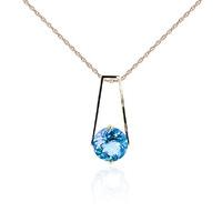 Blue Topaz Embrace Pendant Necklace 1.45ct in 9ct Gold