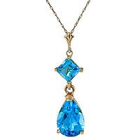 Blue Topaz Droplet Pendant Necklace 2.0ctw in 9ct Gold