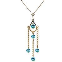 Blue Topaz Faro Pendant Necklace 1.5ctw in 9ct Gold