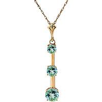 Blue Topaz Bar Pendant Necklace 1.25ctw in 9ct Gold