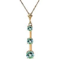 blue topaz bar pendant necklace 125ctw in 9ct gold