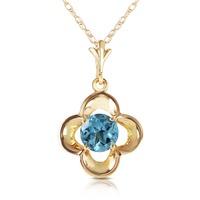 Blue Topaz Corona Pendant Necklace 0.55ct in 9ct Gold