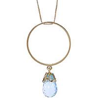 blue topaz infinity briolette pendant necklace 30ct in 9ct gold