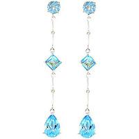 blue topaz and diamond palermo drop earrings 60ctw in 9ct white gold